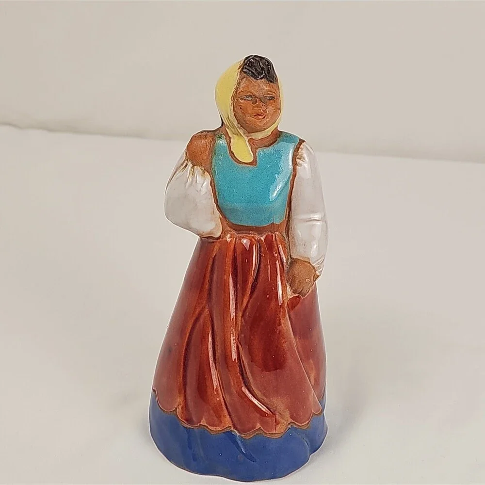 Vintage “Rosita” Hand Painted Ceramic Woman Figurine Folk Art Signed Marion